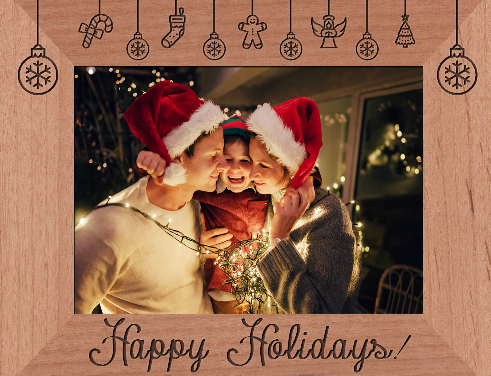ヴィンテージ  フォトフレーム　クリスマス Holiday Christmas Wooden Picture Frame (4x6 and 5x7 sizes)