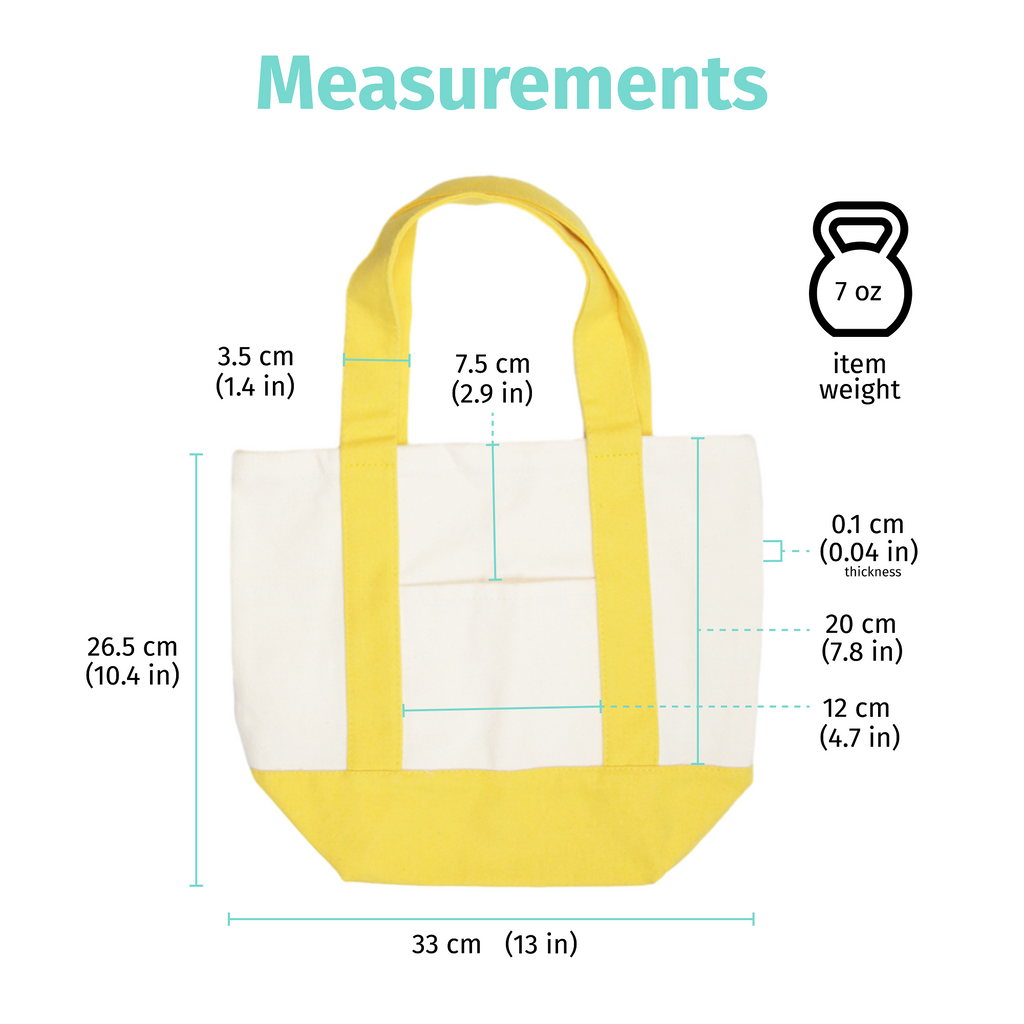 Custom 16oz Mini Canvas Tote Bag w/ External Pocket (8 Colors)