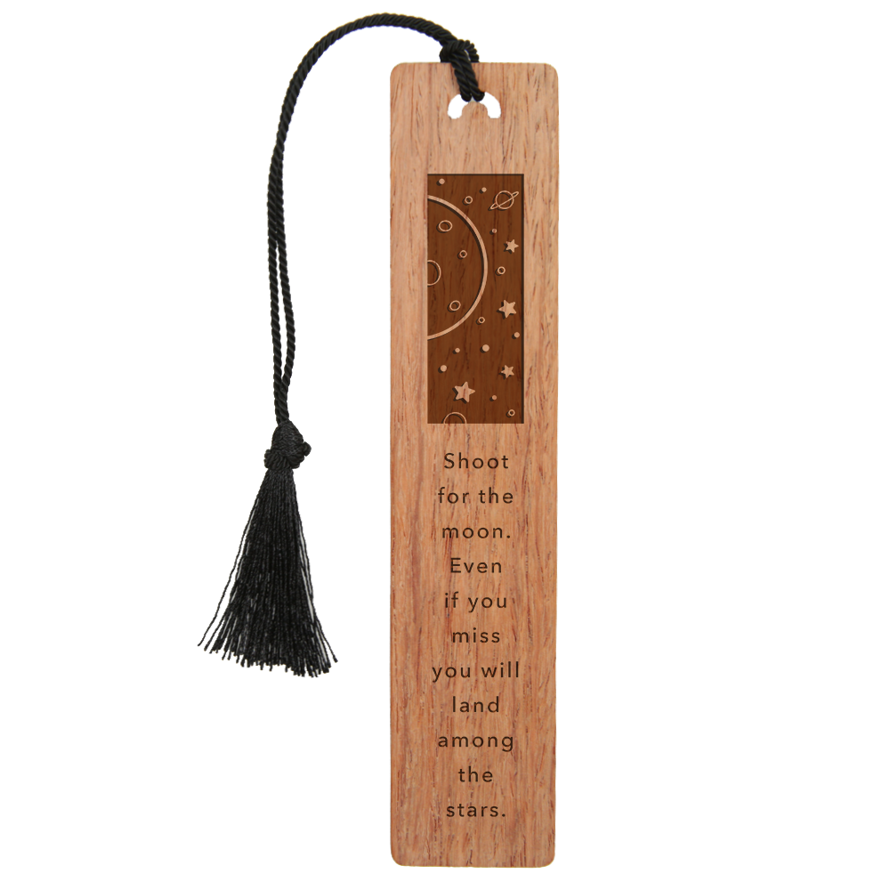Cherry Wood Pyrography Bookmark- Wish