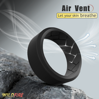 WildFire Air Vent Breathable Engraved Beveled Silicone Ring
