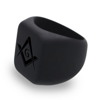 WildFire Masonic Chunky Square Signet Statement Ring