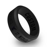 WildFire Saint Michael Archangel Engraved Beveled Silicone Ring