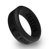 WildFire Saint Michael Archangel Engraved Beveled Silicone Ring