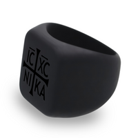 WildFire Jesus Christ Conquers Chunky Square Signet Statement Ring