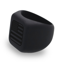 WildFire USA Flag Chunky Square Signet Statement Ring