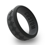 WildFire Lotus Mandala Engraved Beveled Silicone Ring