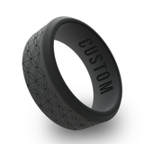 WildFire Japanese Sashiko Pattern Engraved Beveled Silicone Ring