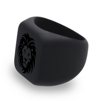 WildFire Lion Head Chunky Square Signet Statement Ring