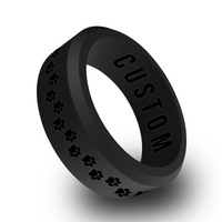 WildFire Pawprints Engraved Beveled Silicone Ring