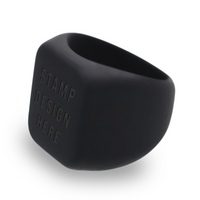 WildFire Custom Stamp Design Chunky Square Signet Statement Ring