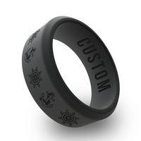WildFire Seaman Engraved Beveled Silicone Ring