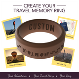 WildFire Travel Memory Adventure Engraved Beveled Silicone Ring