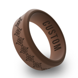WildFire Lotus Mandala Engraved Beveled Silicone Ring