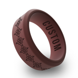 WildFire Lotus Mandala Engraved Beveled Silicone Ring
