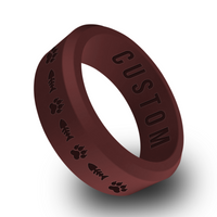 WildFire Cat Paw and Fishbone Engraved Beveled Silicone Ring