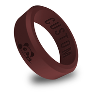 WildFire Cute Panda Animal Engraved Beveled Silicone Ring