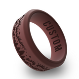 WildFire Aurora Borealis Engraved Beveled Silicone Ring
