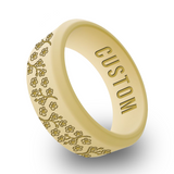 WildFire Cherry Blossom Engraved Beveled Silicone Ring