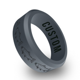WildFire Trout Fish Engraved Beveled Silicone Ring