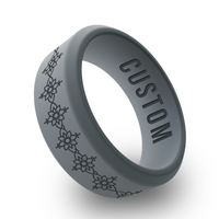 WildFire Lotus Mandala Engraved Beveled Silicone Ring