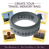 WildFire Travel Memory Adventure Engraved Beveled Silicone Ring