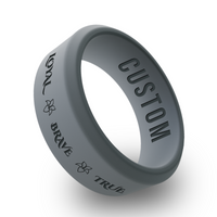 WildFire Loyal Brave True Engraved Beveled Silicone Ring