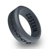 WildFire Spike Chain Engraved Beveled Silicone Ring