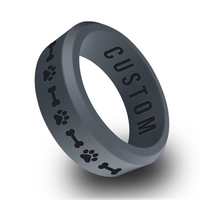 WildFire Dog and Bone Engraved Beveled Silicone Ring