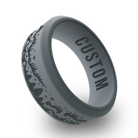 WildFire Aurora Borealis Engraved Beveled Silicone Ring