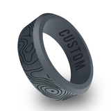 WildFire Topographic Engraved Beveled Silicone Ring