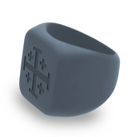 WildFire Jerusalem Cross Chunky Square Signet Statement Ring