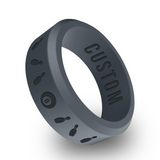 WildFire 8 Ball Bowling Engraved Beveled Silicone Ring