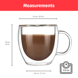 Print Supremacy 2 PC Personalized Double Walled Insulated Glasses Espresso Mugs 5.07 oz