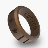WildFire American Flag 3 Personalized Silicone Beveled Ring