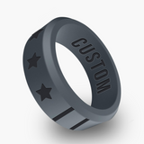 WildFire American Flag 3 Personalized Silicone Beveled Ring