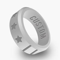 WildFire American Flag 3 Personalized Silicone Beveled Ring