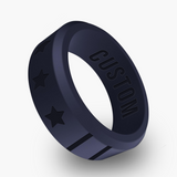 WildFire American Flag 3 Personalized Silicone Beveled Ring