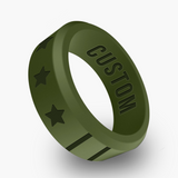 WildFire American Flag 3 Personalized Silicone Beveled Ring