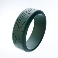 WildFire Topographic Engraved Beveled Silicone Ring