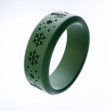 WildFire Christmas Engraved Beveled Silicone Ring