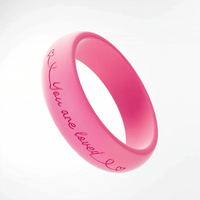 WildFire "You are Loved" Cancer 1  Neon Engraved Beveled Silicone Ring