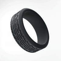 WildFire Car Tire Engraved Beveled Silicone Ring