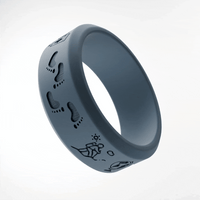WildFire Travel Memory Adventure Engraved Beveled Silicone Ring