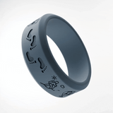 WildFire Travel Memory Adventure Engraved Beveled Silicone Ring