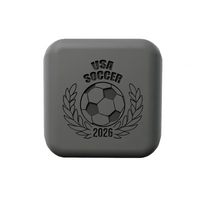 WildFire 2026 USA SOCCER Chunky Square Signet Statement Ring