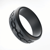WildFire Spike Chain Engraved Beveled Silicone Ring