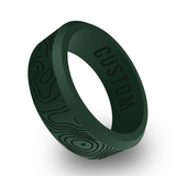 WildFire Topographic Engraved Beveled Silicone Ring