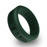 WildFire Saint Michael Archangel Engraved Beveled Silicone Ring