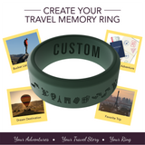 WildFire Travel Memory Adventure Engraved Beveled Silicone Ring