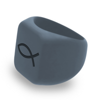WildFire Christian Fish Chunky Square Signet Statement Ring